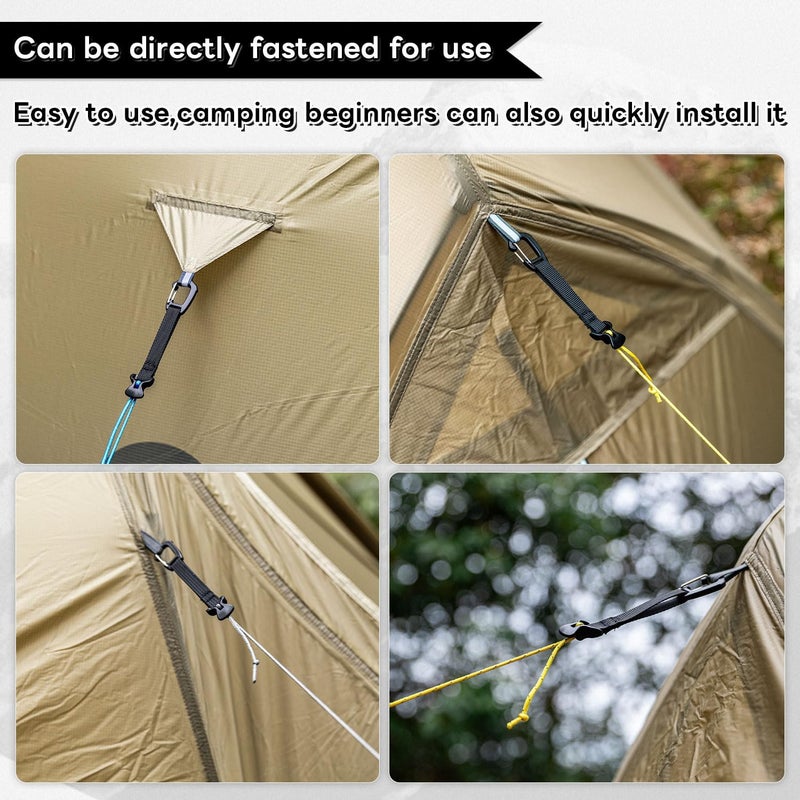HIKEMAN 4 Pack Guy Lines-Ultralight Tent Cords with Locking Carabiner Clip, 2mm 100% Nylon Guylines Ropes for Outdoor Camping Tent Tarp,Climbing,Hiking Backpacking (Yellow, 4M) - Image 5